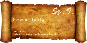 Szenes Ipoly névjegykártya